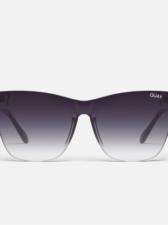 QUAY Come Thru Oversized Sunglasses Black Fade Gradient UV NWT